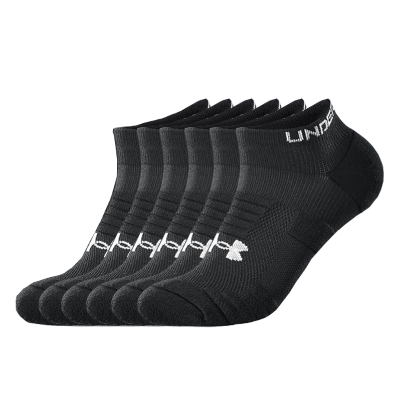 Under Armour Low-Cut Athletic Socks (6 Pairs) - Unisex Odor-Resistant, Sweat-Absorbing Running, Cycling, Badminton, and Basketball Socks for All Seasons