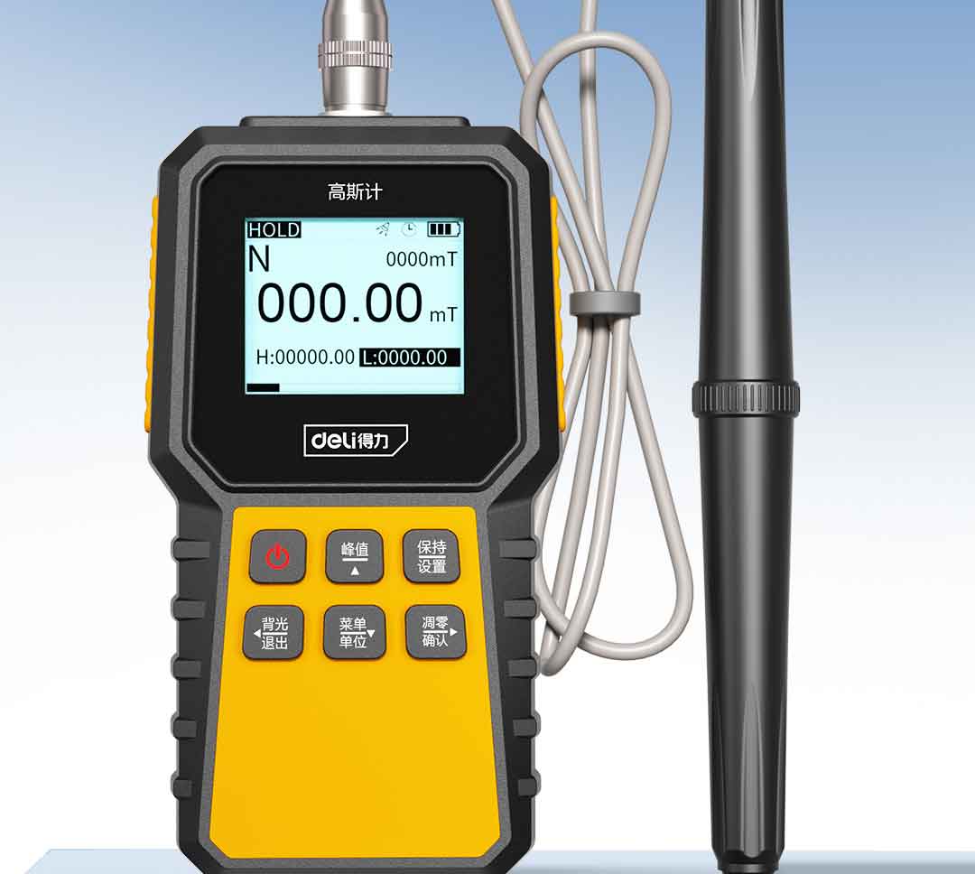 Deli Digital Gauss Meter Magnetic Field Strength Tester Tesla Meter Magnetic Detector 2