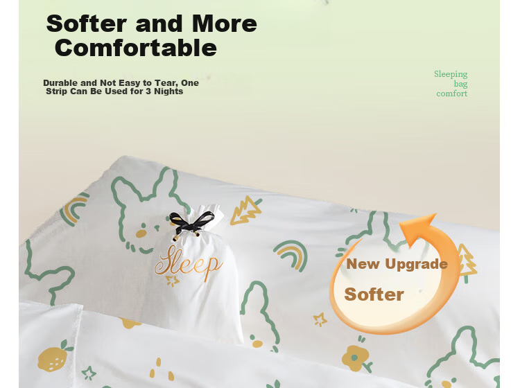 Guxu Disposable 4-Piece Bedding Set Cotton Duvet Cover Pillowcase Sheet Hotel Travel Thickened Protective Set 1 Pack 13