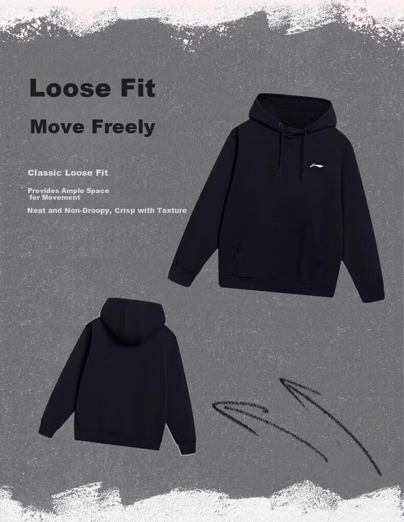 Li-Ning Men's Hoodie Sweatshirt Spring Autumn New Long Sleeve Pullover Sports Casual Basketball Running Jacket 1