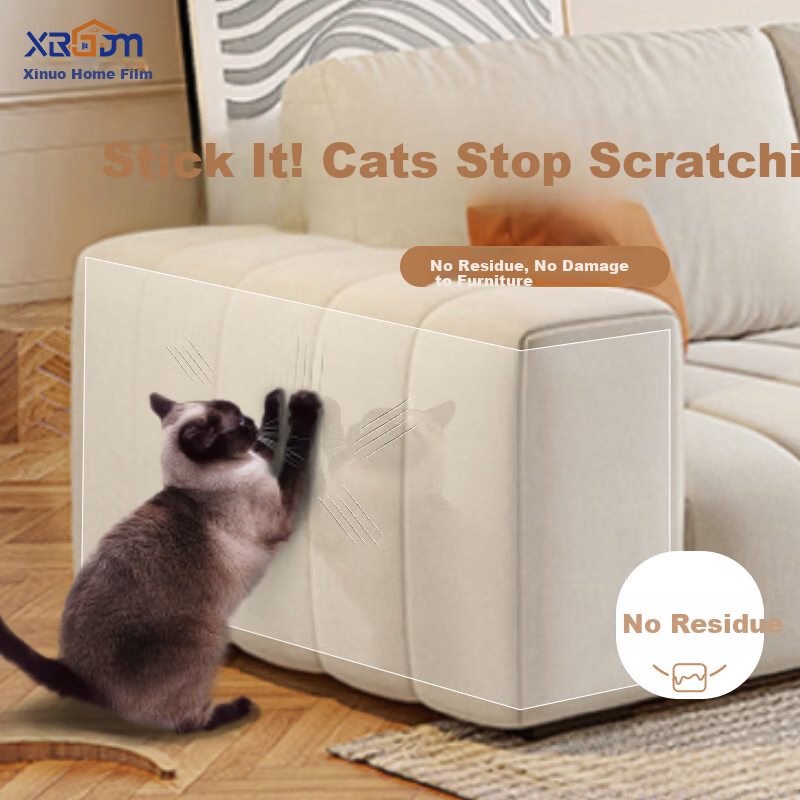 Xinuo Cat Scratch Resistant Sofa Protector Transparent Self-Adhesive Furniture Guard Sticker Cat Scratching Pad
