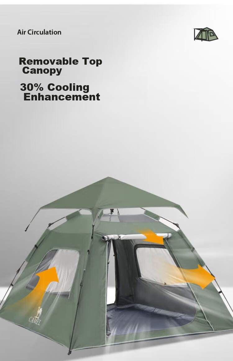 CAMEL Xiaoyao Pro Outdoor Tent, Silver-Coated Sun Protection Camping Tent, Fully Automatic Quick-Open Camping Equipment, 133BANA027-1 6