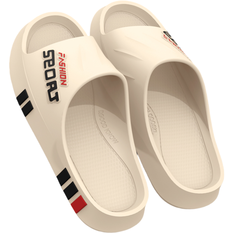 Seven-Color Spun Men's Outdoor Anti-Slip Shock-Absorbing Beach Slippers Soft Sole Home Bathroom Summer Cool Slippers Size 44-45