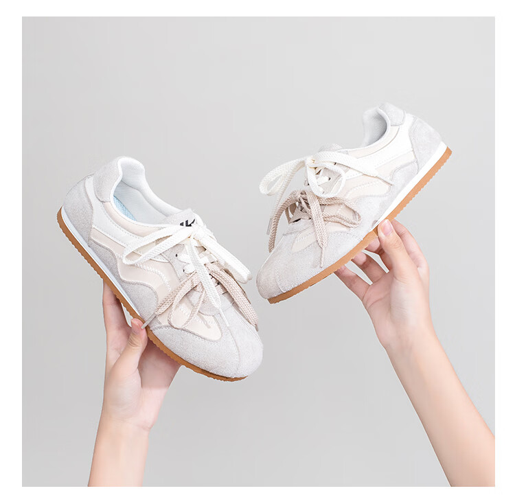Warrior Spring New Retro Versatile Dexun Casual Soft Sole Shoes Women M062Z Gray/Beige Size 35 8