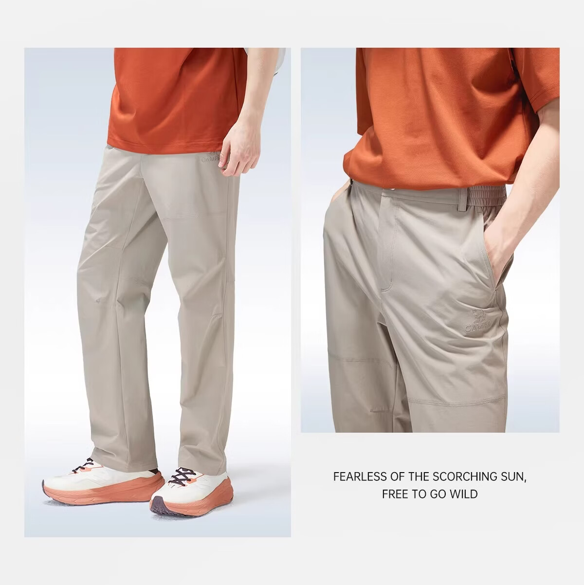 CAMEL Outdoor Quick-Dry Pants Men Spring Summer Woven Cool Breathable Moisture-Wicking High UV Protection Hiking Mountaineering Long Pants Women 9041 20