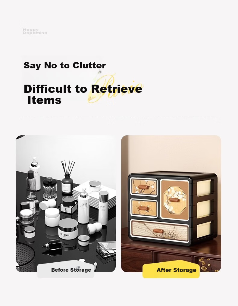FANXIA Vintage Chinese Style Storage Box Entryway Decorative Organizer Makeup Skincare Retro Storage Box 1