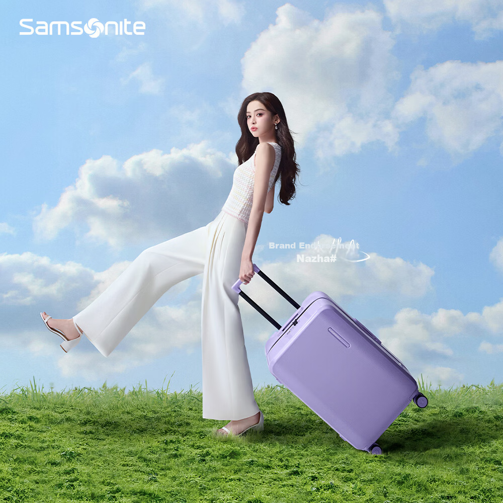 Samsonite 24-Inch ZIVO Gray Hard Shell Spinner Suitcase with TSA Lock Travel Luggage UP9 Chen Weiting Edition Valentine's Day Gift
