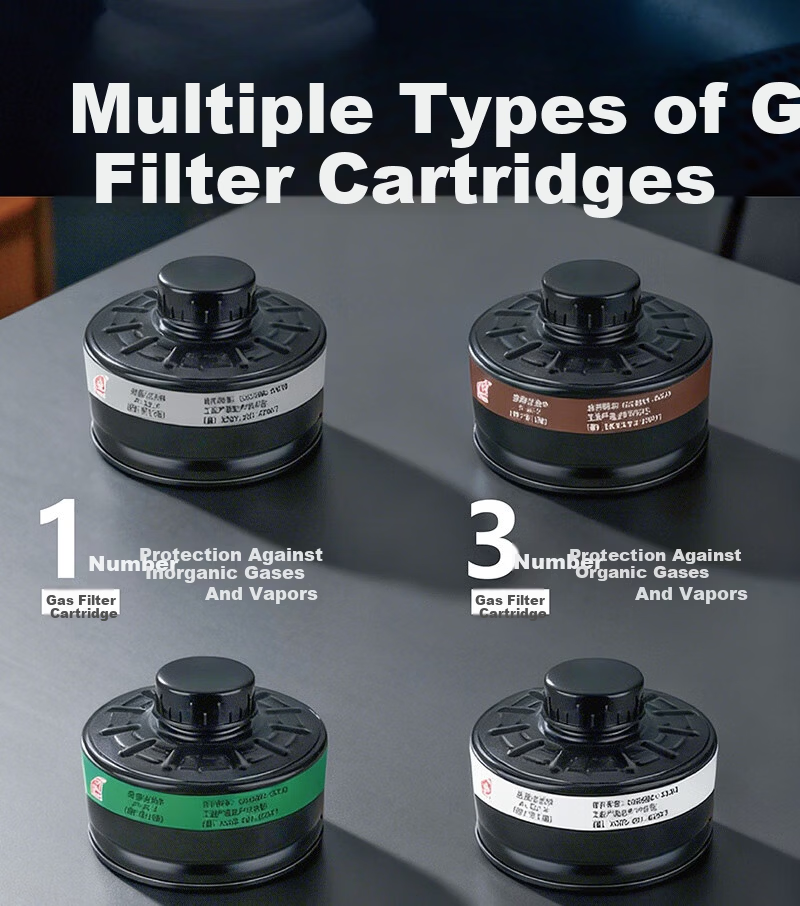 Puda MJ-4003 Full Face Gas Mask with No.3 Metal Canister, Self-Priming Organic Gas and Vapor Filter, Industrial Chemical Use, 1 Set 10