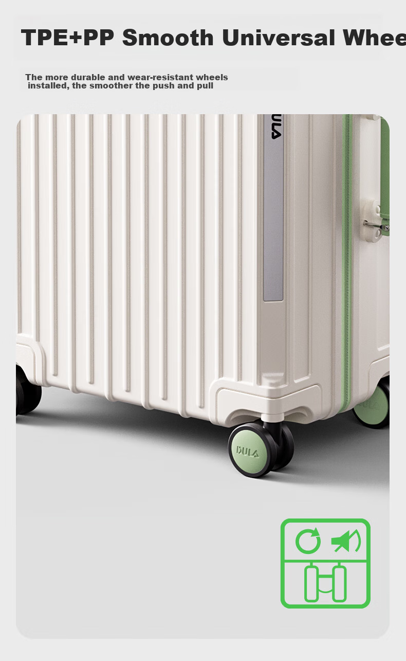 DULA High-Style Multifunctional Luggage with Cup Holder USB Trolley Case Travel Suitcase Gradient Color 26-inch 9