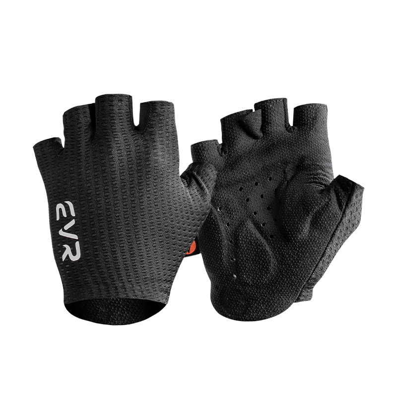 EVR Double Arrow Cycling Gloves Summer Mesh Half Finger Shockproof Short Finger Mountain Road Bike Black M
