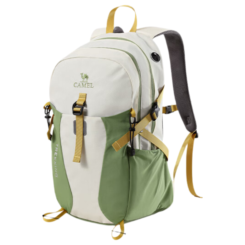 CAMEL Backpack Hiking Outdoor Travel Large Capacity Student School Bag Light Khaki