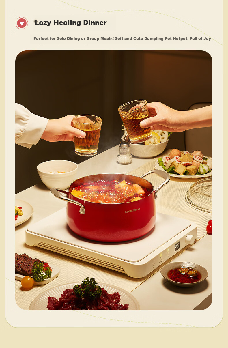 LINKFAIR 316L Stainless Steel Soup Pot Small Stew Pot Household Noodle Pot Compatible with Induction Cooker and Gas Stove 5