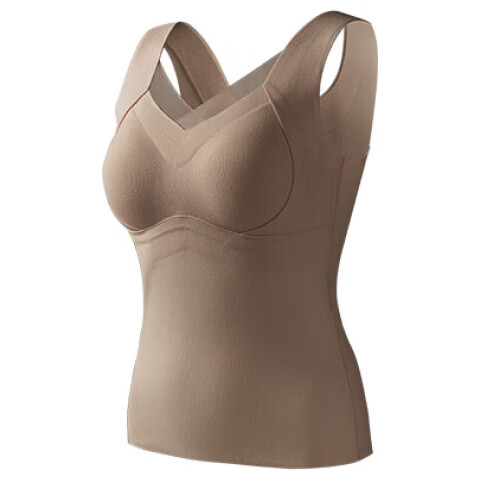 MiiOW Women's Thermal Underwear Autumn Winter Warm Wool Silk Bra-Free Padded Thermal Vest