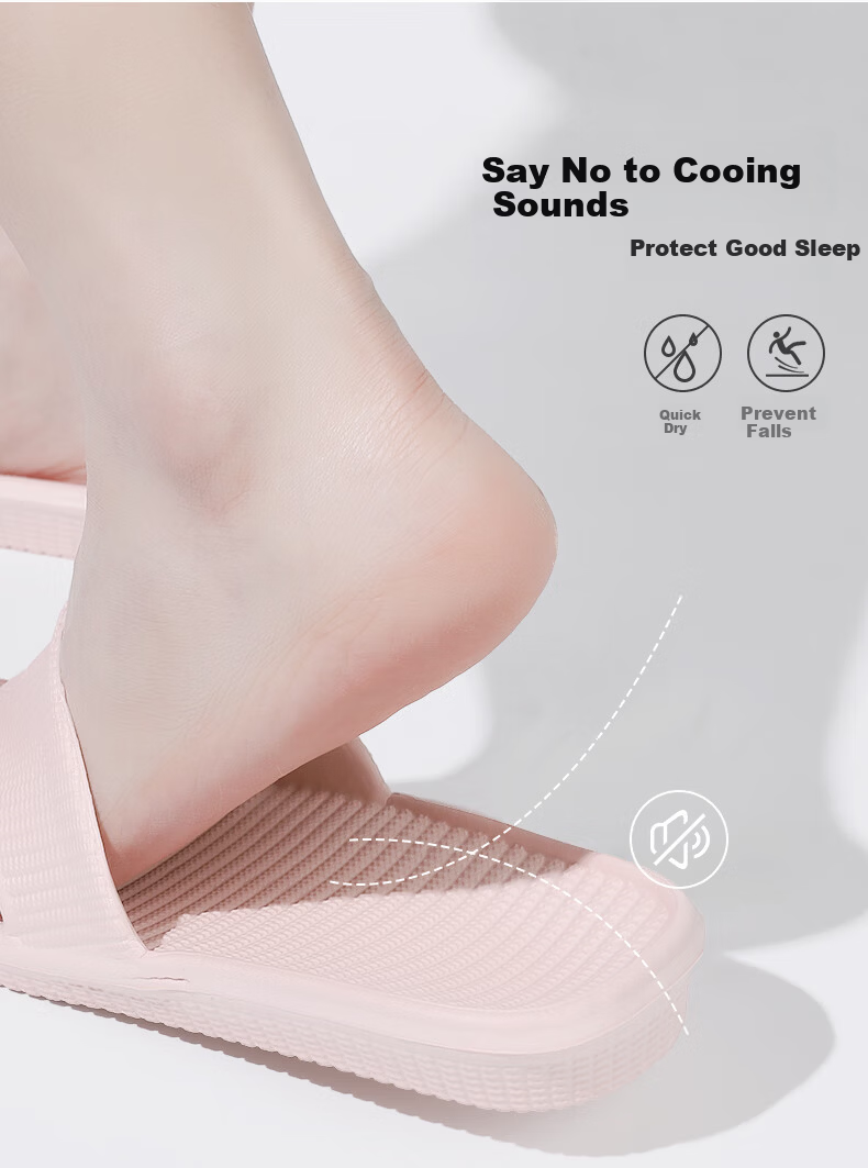 FOOTOPPO Men's Summer Slippers Home Indoor Soft Sole Non-Slip Bathroom Shower Slippers for Men and Women 6