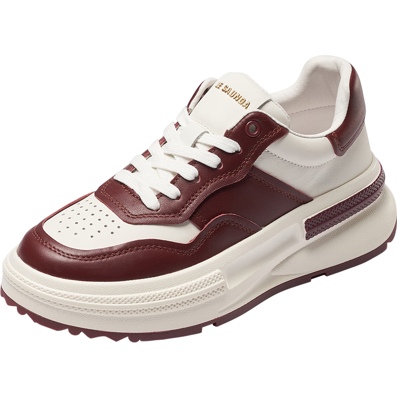 Le Saunda Zhang Yifan Same Style Thick-Soled Qiji Red Colorful Panda Comfortable Casual Sneakers Women's Shoes 66503 Black BKL 35