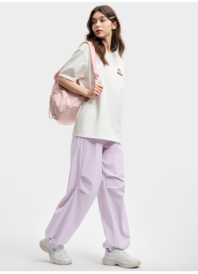 FILA Official Women's Woven Long Pants 2026 Summer New Moisture-Wicking Quick-Dry Sun-Protective Cargo Pants 25