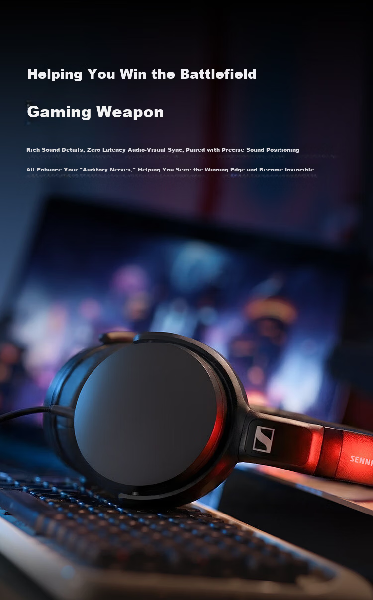 Sennheiser HD 400S Wired Over-Ear Music Gaming Headphones Black 618 Gift 4