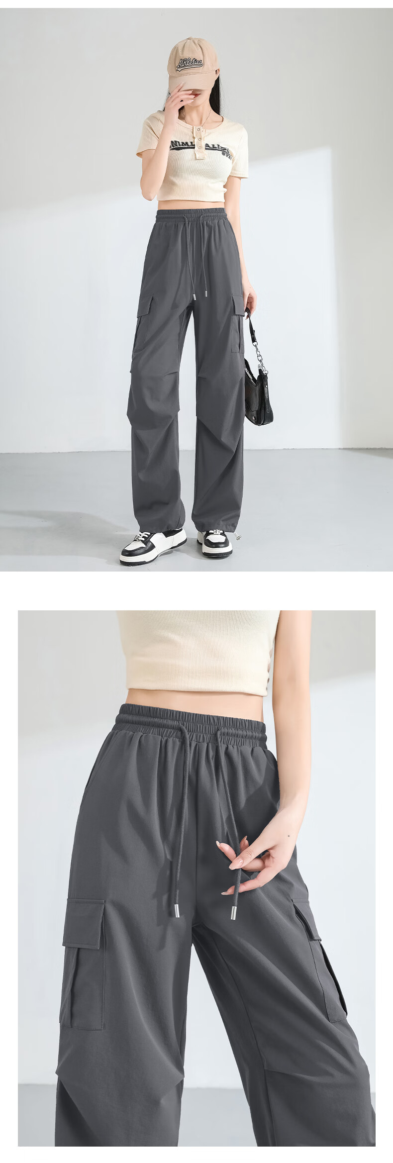 MJ STYLE Women's Workwear Straight-Leg Pants 2026 Spring Summer New Softshell Outdoor Sports Wide-Leg Casual Trousers 6