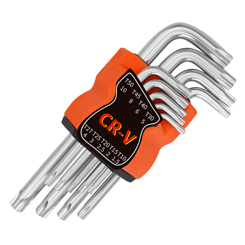 Paola Plum Blossom Hex Key Wrench Set 9pcs Short Cross Star with Center Hole Metric Hex Screwdriver 1044