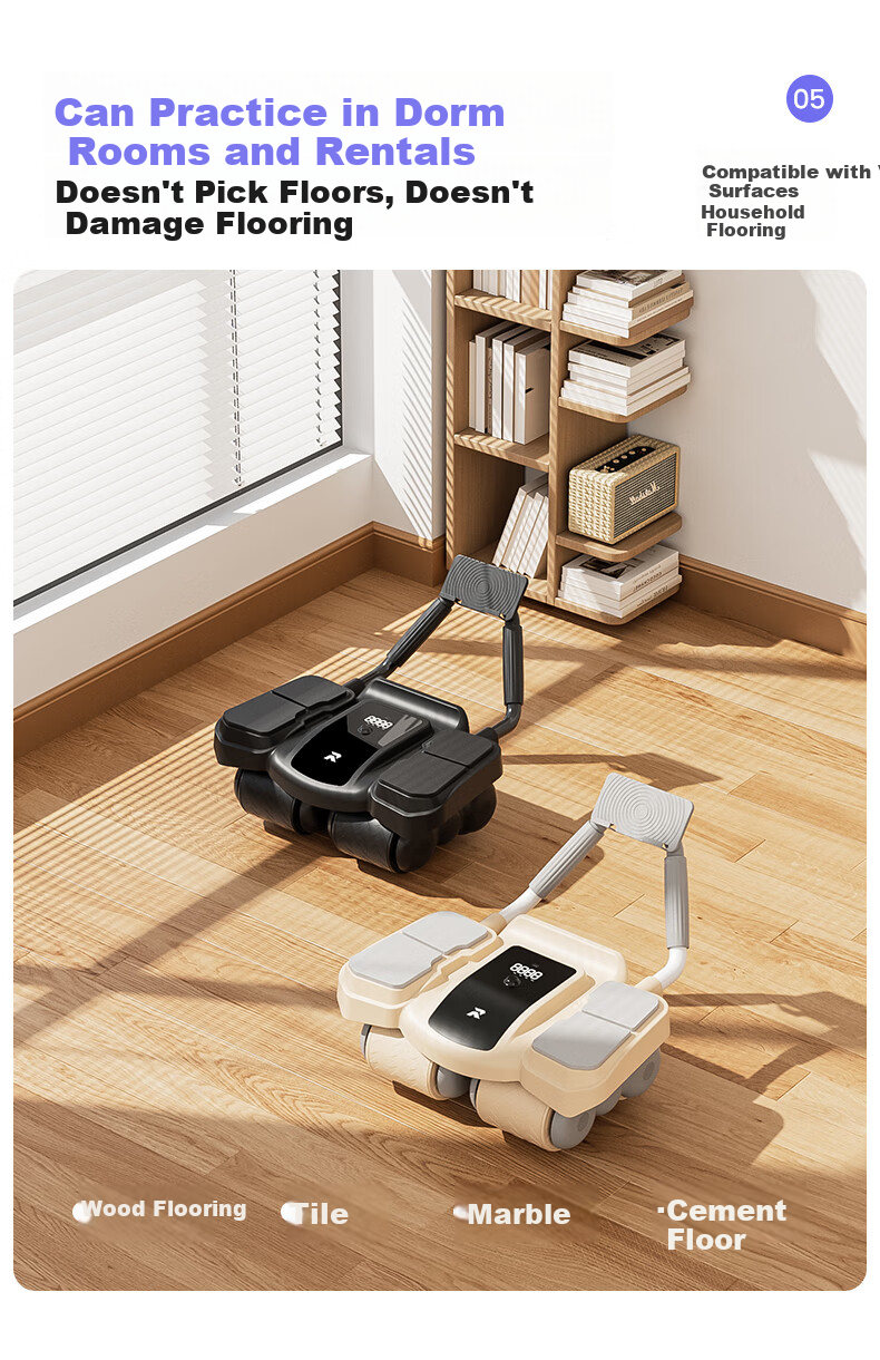 Langwei Smart Ab Roller with Automatic Rebound, Elbow Support, Four Wheels, Unisex Home Use, Belly Fat Reduction and Abdominal Toning Wheel, Ideal Gift Choice 7