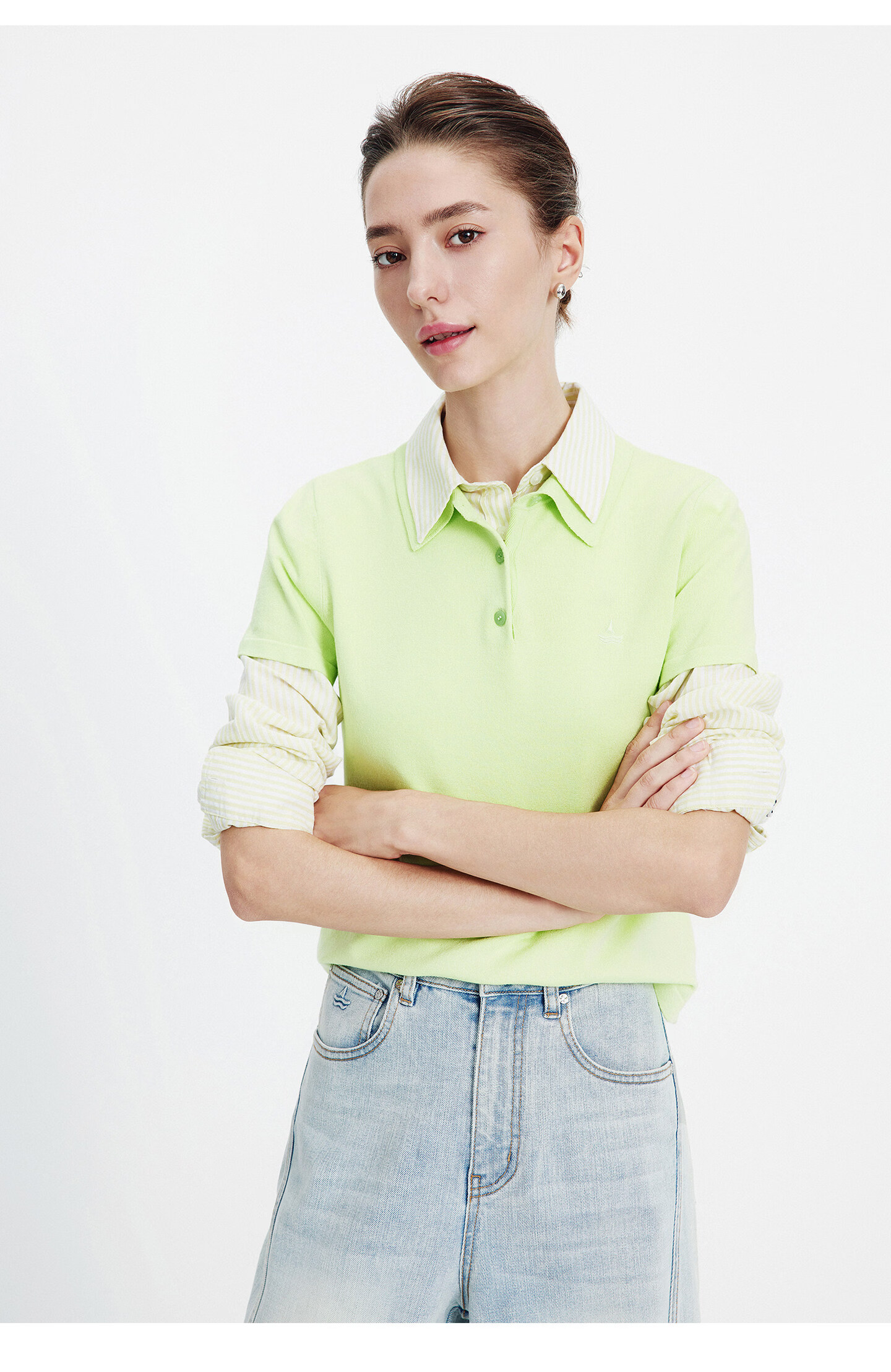 Navigare Slim Fit Small Sailboat Short Sleeve Polo Shirt 26 New Summer Solid Color High Elastic Knit 2325526520 XL 51