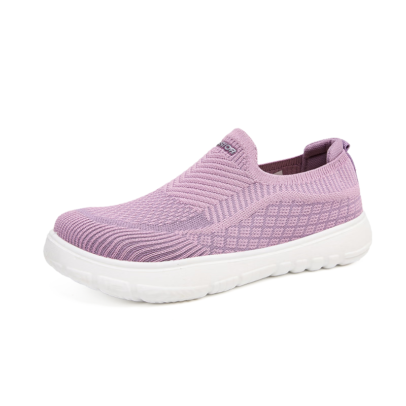 Warrior Mom Shoes Spring Summer New Breathable Cotton Insole Slip-On Mesh Non-Slip Casual Shoes Khaki Size 36