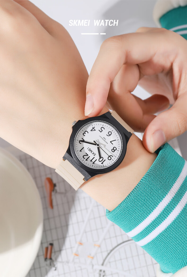 SKMEI Student Silent Pointer Quartz Exam Watch for Middle and High School Entrance Exams 2557 4