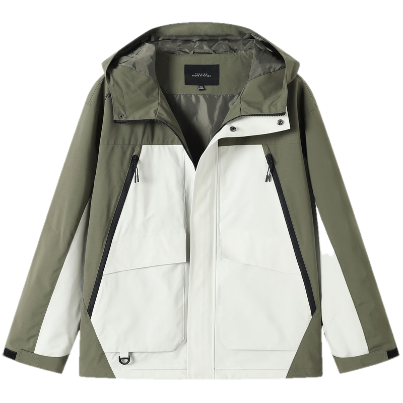 TonLion 2026 Summer New Menâs Colorblock Hooded Jacket Casual Loose Youth Top Stylish Cool Trend