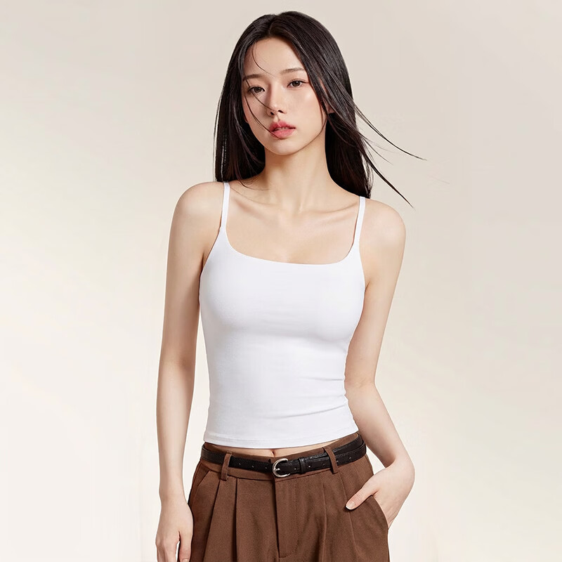 Urban Beauty Women's Linen Camisole 2026 Spring Summer Padded Breathable Loose Sleeveless Vest Top 8
