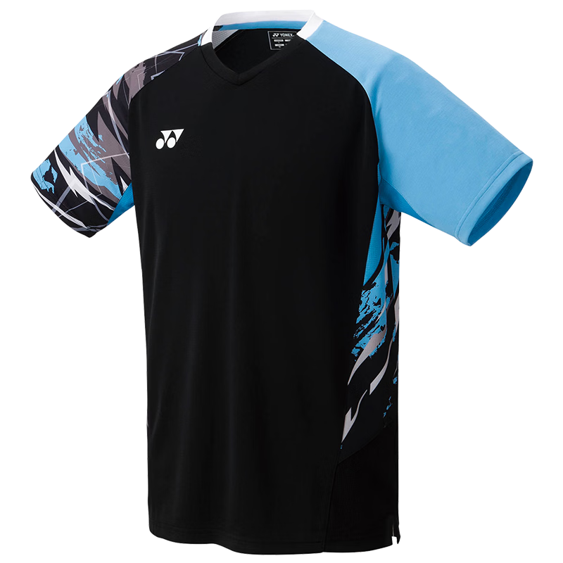YONEX Badminton Jersey Competition Quick-Dry Breathable Sports Short Sleeve Men's 10572CR Black - National Team Style XL