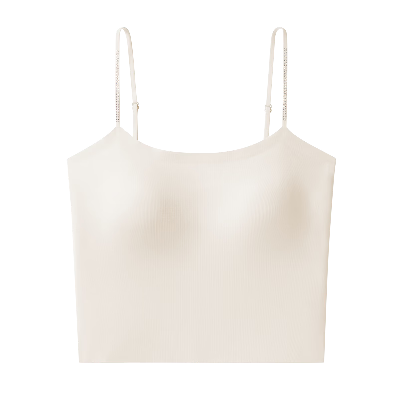 Suki Ryohin Flash Diamond Small Camisole with Chest Pad, Sleeveless Base Vest Bra for Women, Shoulder-Free Outerwear Summer Bra
