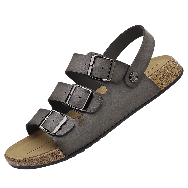 Aokang Summer Men's Casual Beach Sandals Gray Size 42
