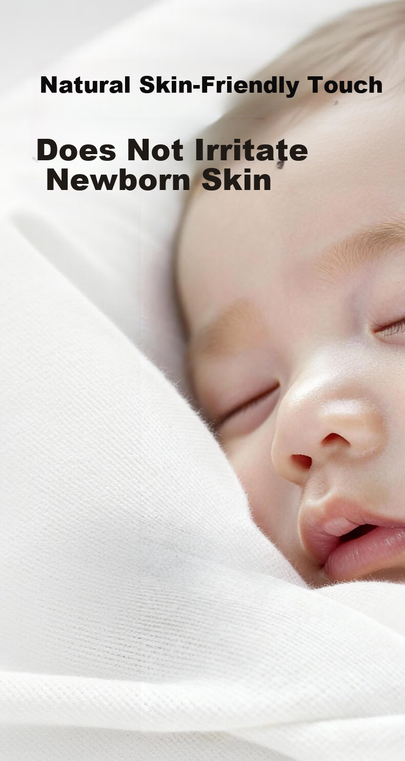 Anmusi Baby Cotton Soft Wipes 80 Sheets * 6 Packs Disposable Face Towels 100% Pure Cotton Soft Tissue Dry and Wet Use Extra Large and Thick 1