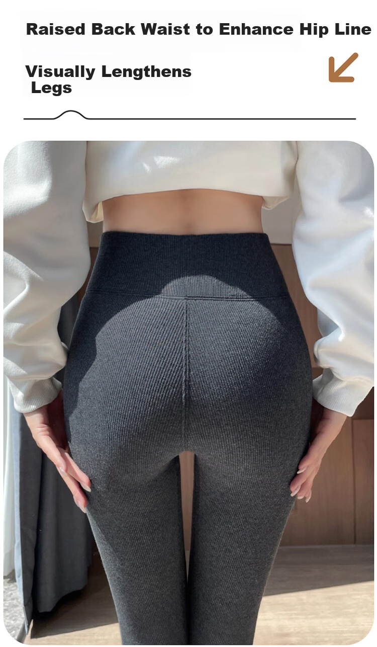 LangSha Women's Autumn Winter Fleece-Lined Thickened 300g Baby Velvet Warm Slim Fit Leggings 5