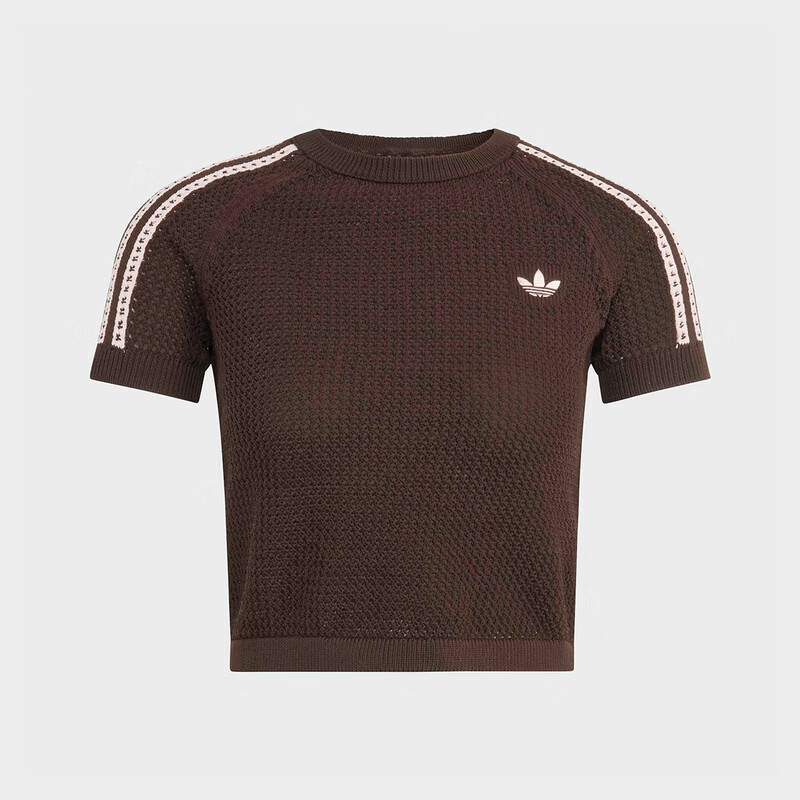 Adidas Originals Women's CROCHET TEE Short Sleeve T-Shirt KC6480 Aurora Coffee S 5