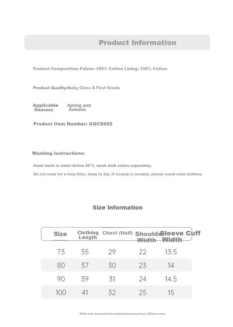 Guaiqi Bear Reversible Baby Cotton Vest Cardigan Jacket Spring Autumn Boys Girls Sleeveless Waistcoat 6