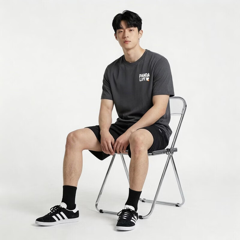 Adidas Sports Style Series Men's M PANDA C HP T Short Sleeve T-Shirt KB4852 Black M 4