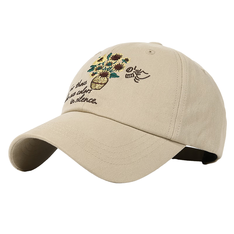CACUSS Women's Duckbill Cap Spring Summer Baseball Cap Pure Cotton Soft Top Face Slimming Outdoor Sun Hat Beige