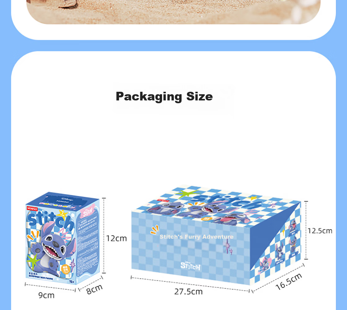 MINISO Disney Lilo & Stitch Plush Blind Box Figurine Toy Birthday Gift Display Box 14