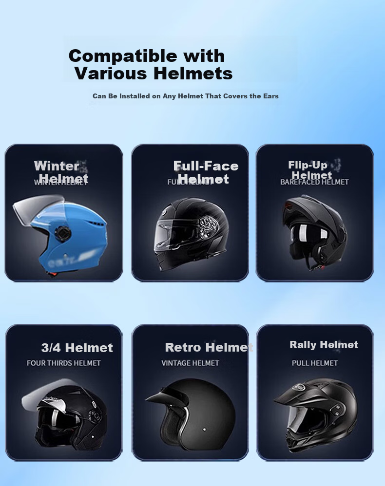 Oriental Hero DFX002 Hidden Motorcycle Helmet Bluetooth Earphone Electric Bike Riding Built-in Integrated 3