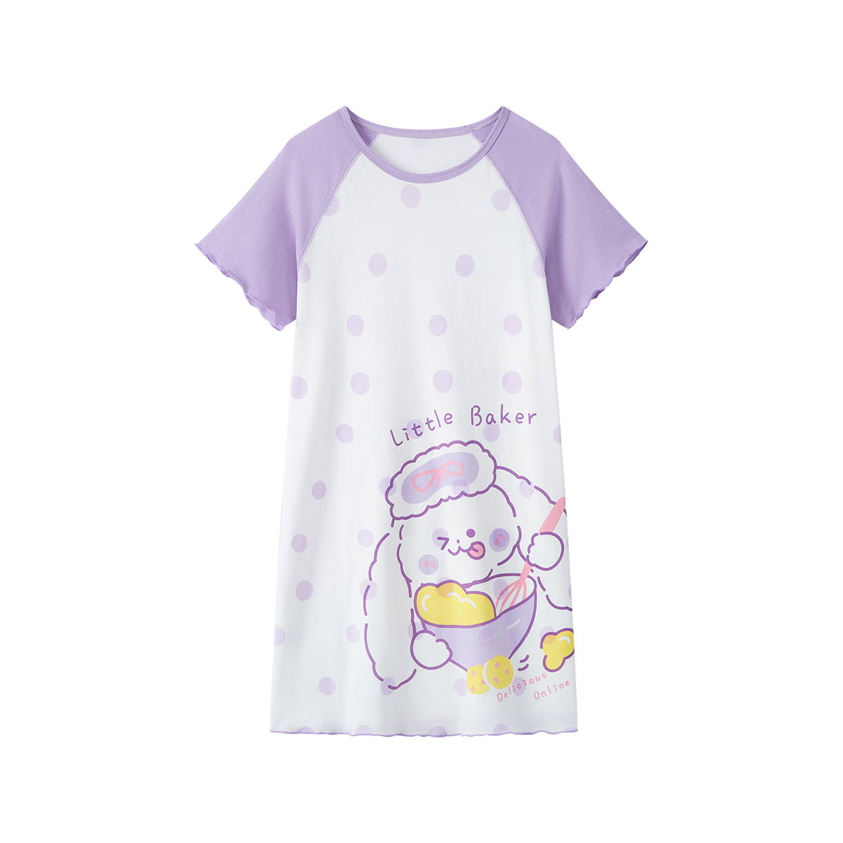 DEESHA 【7A Antibacterial 100% Cotton】Girls Lightweight Breathable Skin-friendly Summer Short Sleeve Cotton Home Dress