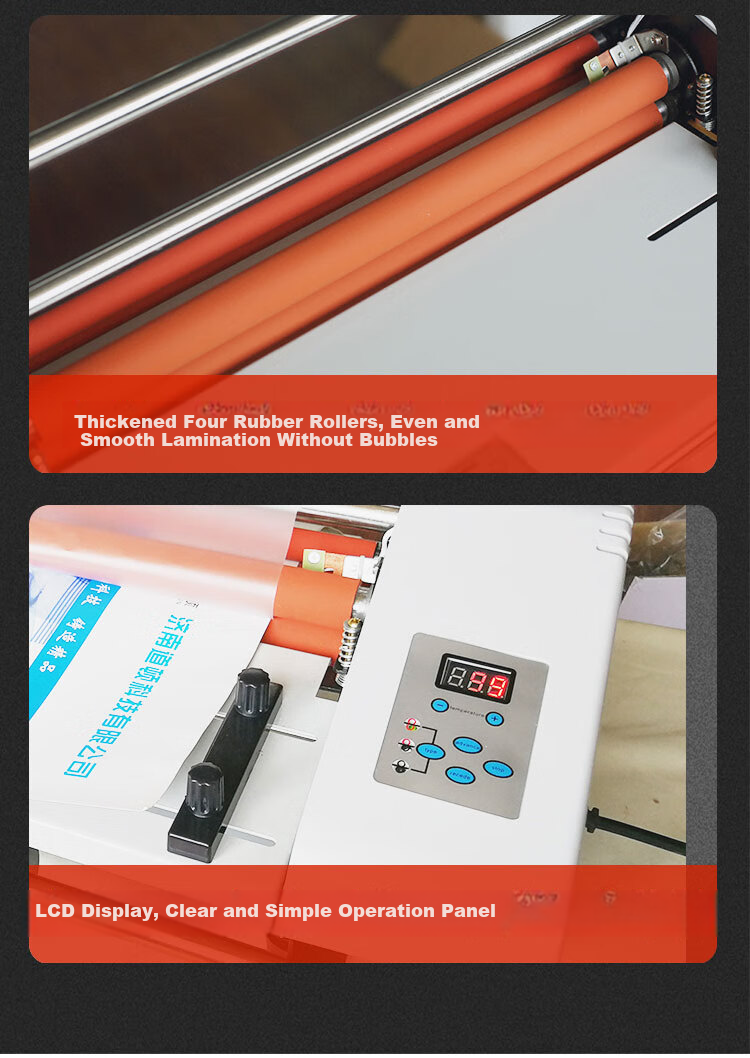 DOCON DC-358 Laminating Machine Thermal Laminator Electronic Temperature Control Single and Double-Sided Laminator 350mm 8