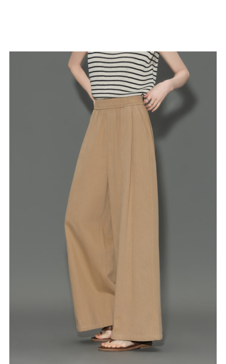 Demana [Cloud Comfort 100 Cotton] Spring Pear-Shaped Comfortable Elastic Waist Loose Fit Concealed Wide-Leg Casual Pants for Women Premium Quality 9