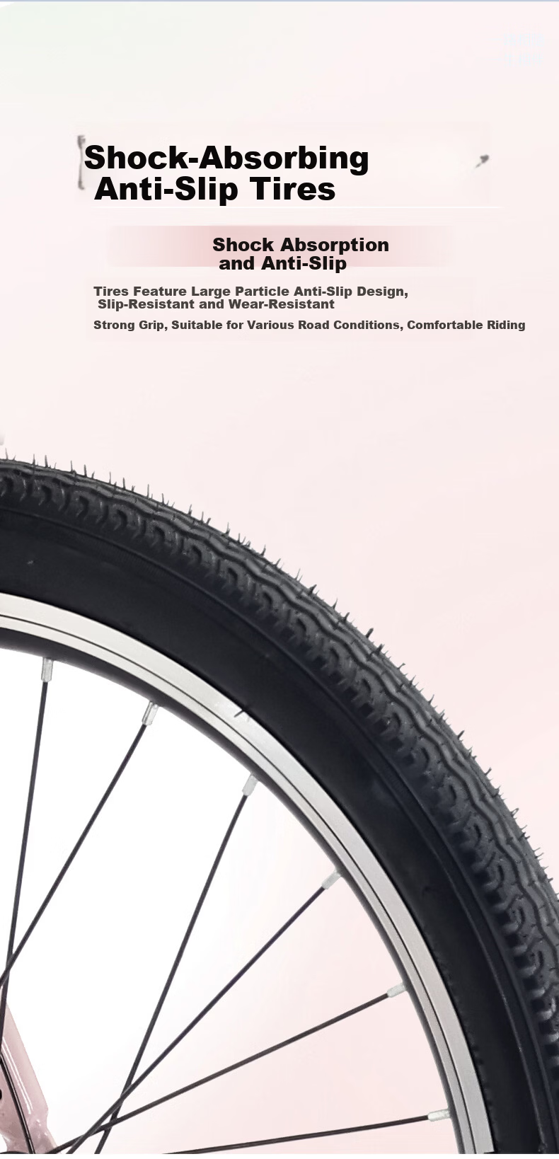 Jeep Folding Bicycle Adult 20-inch 6-Speed V-Brake Unisex Student Sakura Pink 20-inch 6-Speed 3