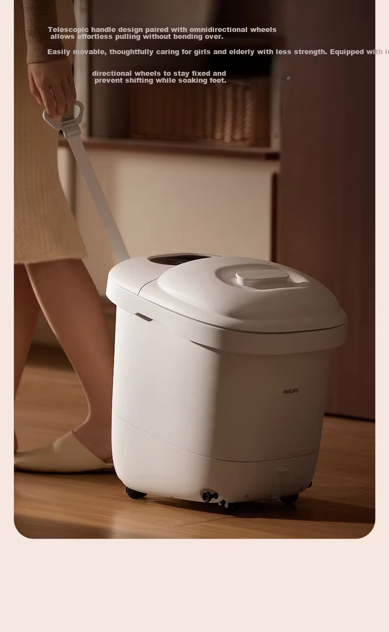 PHILIPS Foot Soaking Tub with Reclining Soak, Pipeline Sterilization, Electric Massage Foot Bath, Smart Constant Temperature Heating, Warm Foot Small White Bucket 3207F, Birthday Gift for Mom and Dad 14