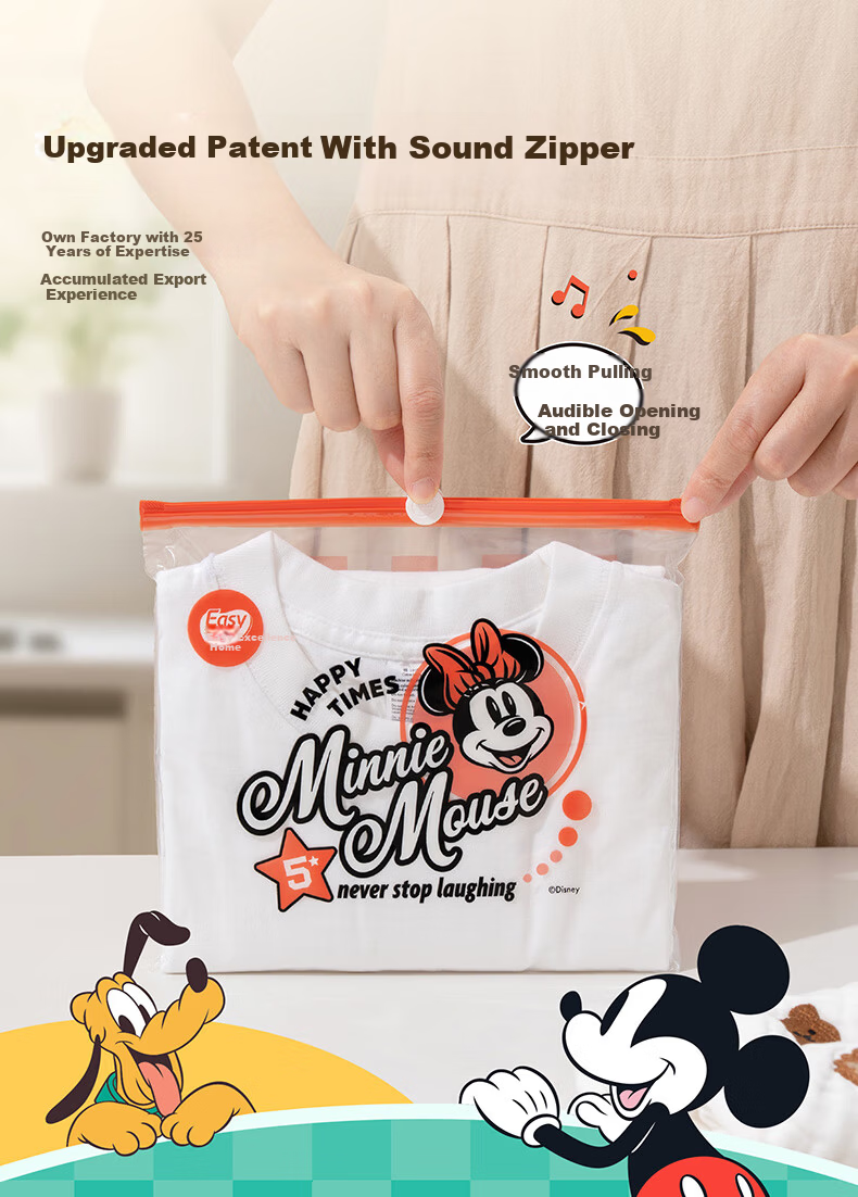 Eyoujia Mickey Kindergarten Clothes Storage Bag Zipper Sealed Bag for Baby and Children Admission Packing Bag 4