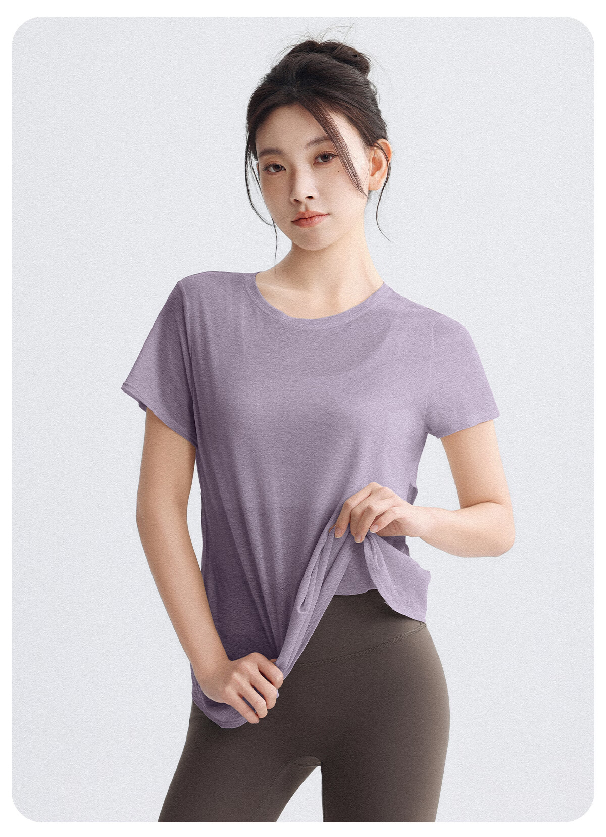 DRUR Loose Fit Back-Open Yoga T-Shirt Women Short Sleeve Quick-Dry High Elasticity One-Piece Running Sports Bra Top 22