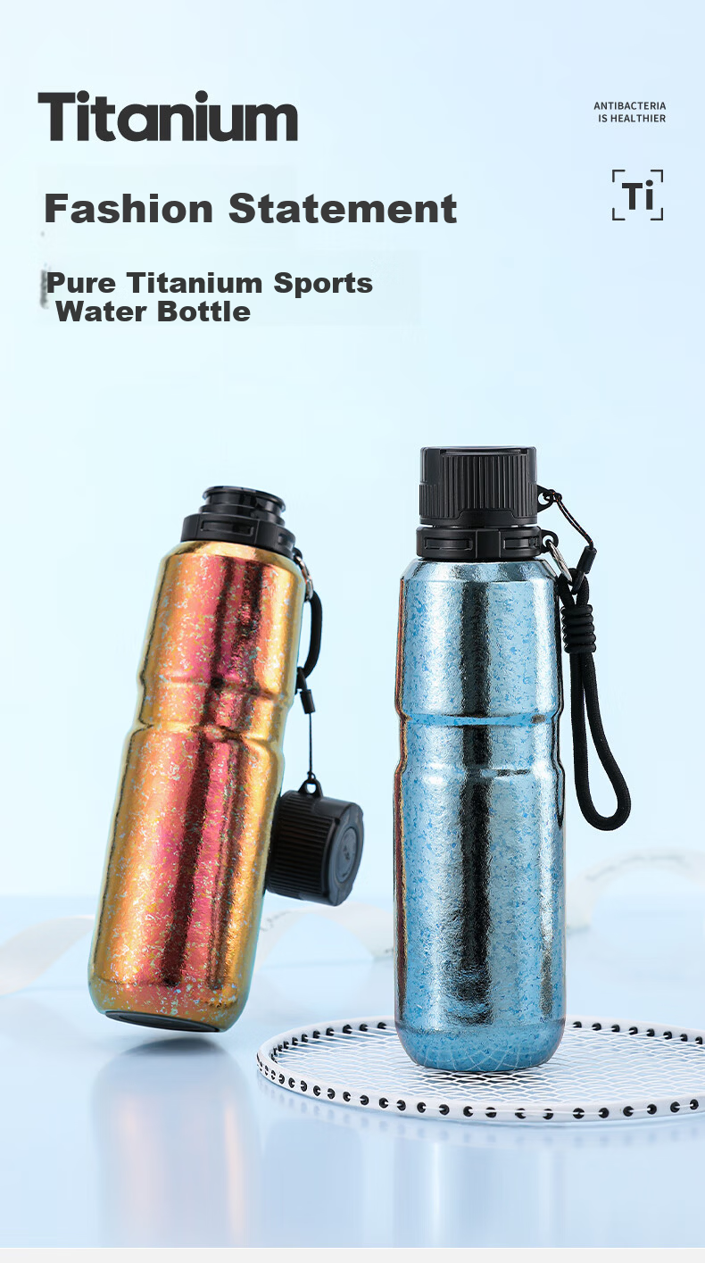 IMOGY German Pure Titanium Insulated Bottle High-Value Large Capacity Office Ice Preservation Cup One-Button Quick Open Cycling Sports Water Bottle 3