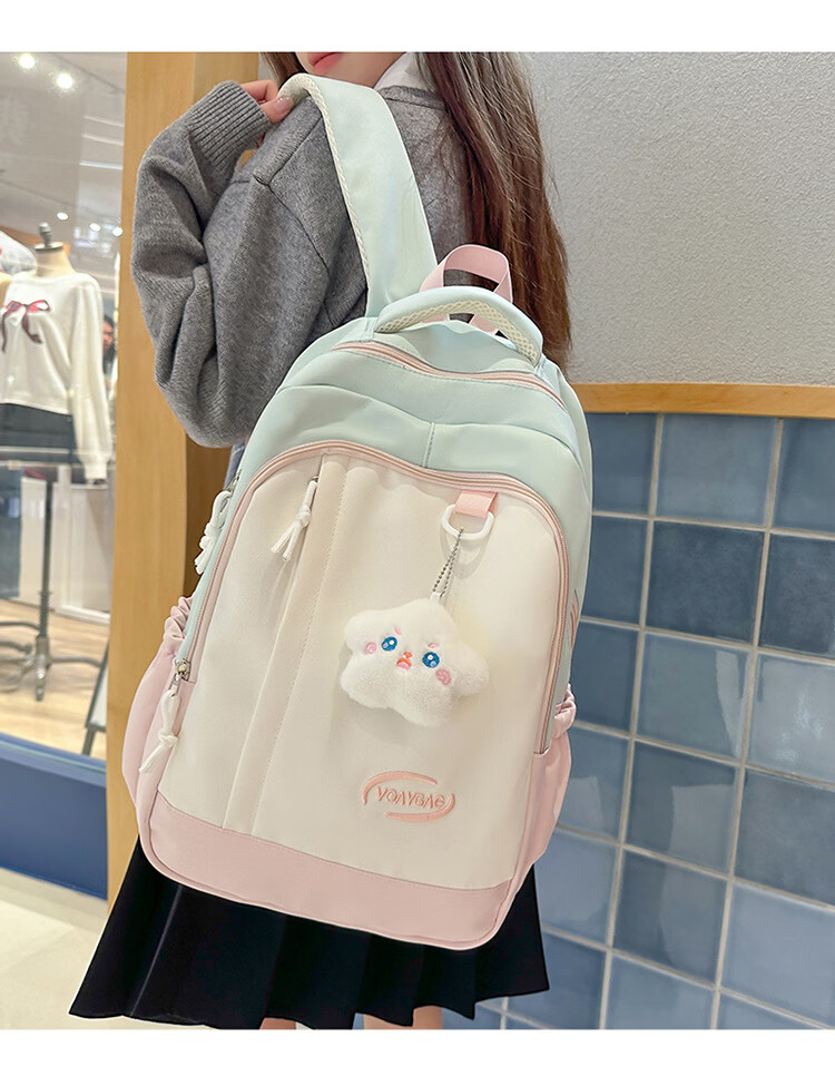 VICTORIATOURIST Middle School Student Backpack for Girls High-Value High School and College Student Large Capacity Ins Style Ultra-Lightweight Load-Reducing Double Shoulder Bag 5