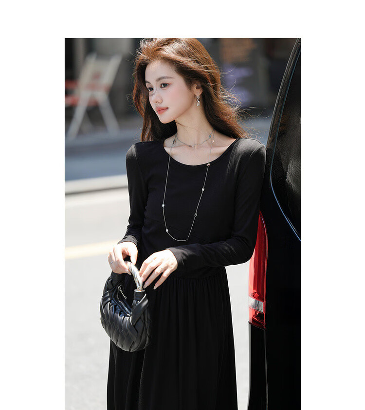 Mt Hepburn Retro French Spring Cloud Cotton Elastic Waist Petite Knit Long Dress for Women 10